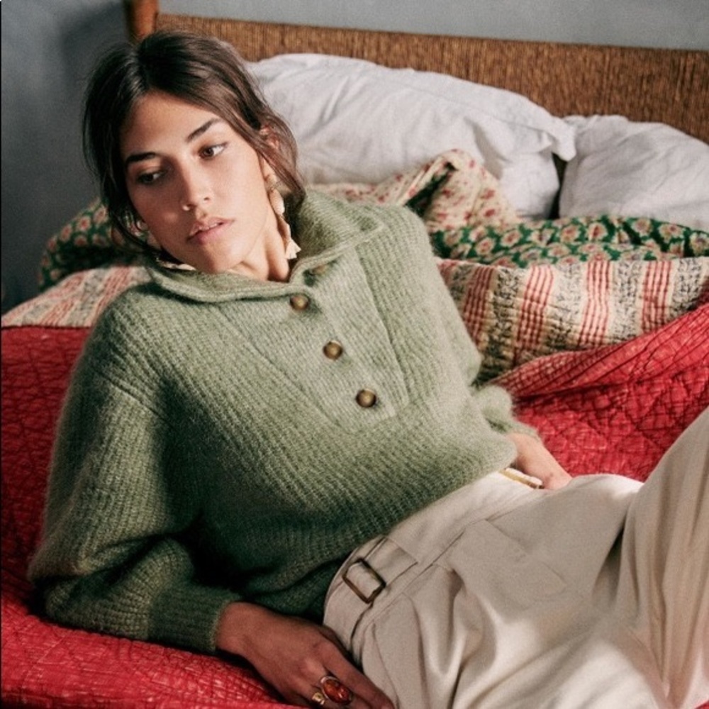 BRAND NEW Sézane Micky Jumper (Khaki) - Picture 5 of 6